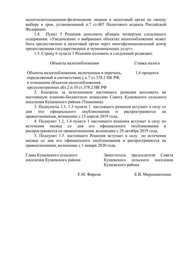 О внесении изменений в решение Совета Кущевского сельского поселения Кущевского района от 30 сентября 2016 года № 159 «О налоге на имущество физических лиц»